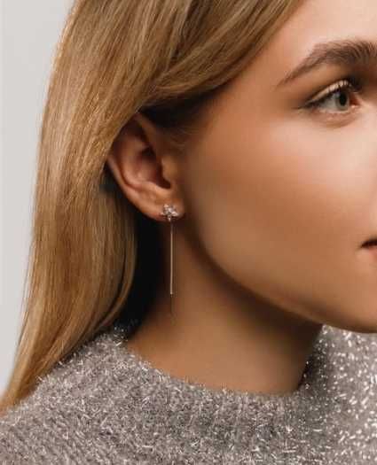 Срібні сережки - протяжки квіточки