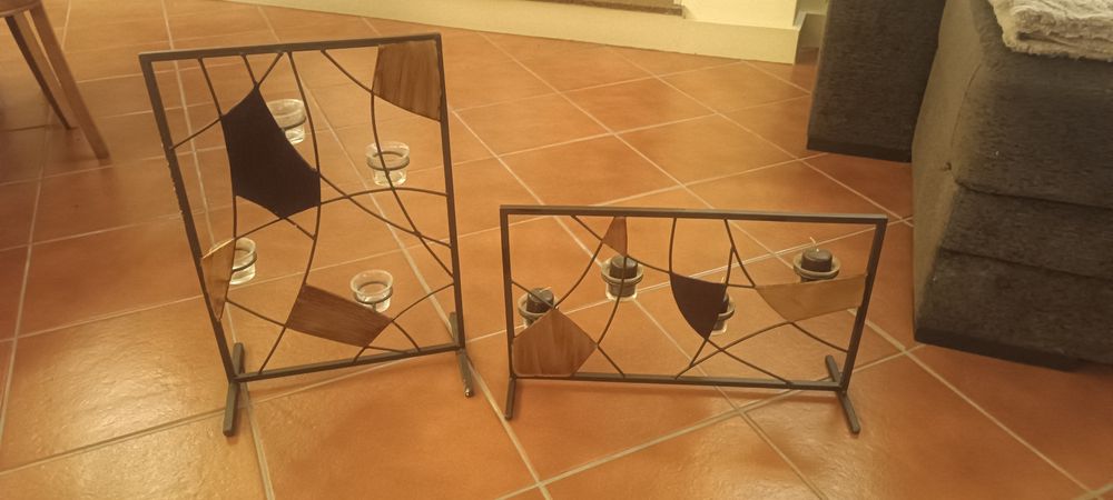 2 castiçais para velas