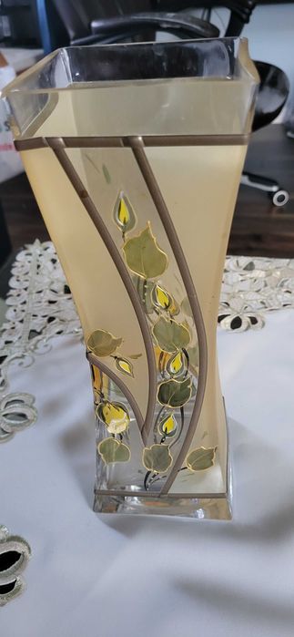 Wazon szklany malowany 28 cm