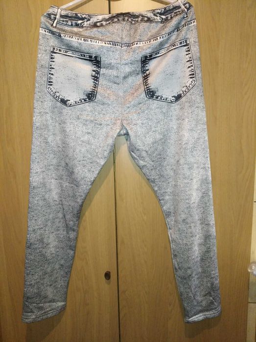 Принтованные утепленные леггинсы, лосины под джинсы, батал