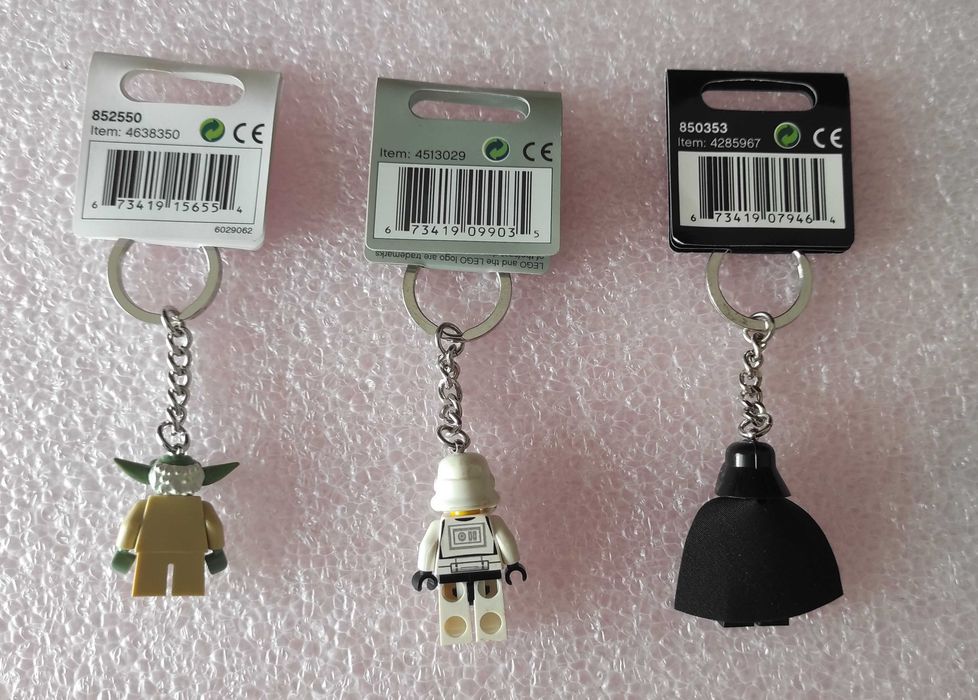 Porta-chaves LEGO Star Wars Yoda Stormtrooper Darth Vader Novos