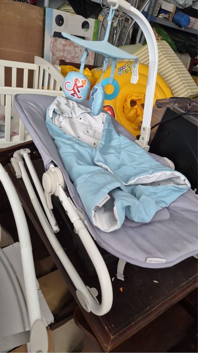 Espreguiçadeira e balanço azul Kinderkraft