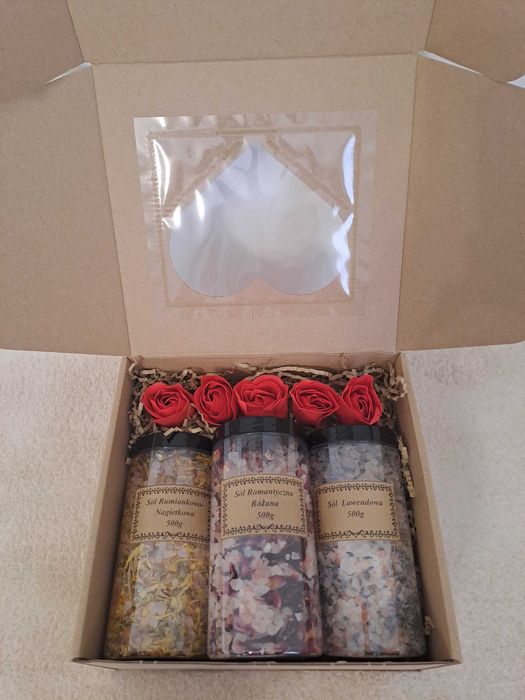 Box sól do kąpieli 3x500g, lawenda, rumianek-nagietek, róża