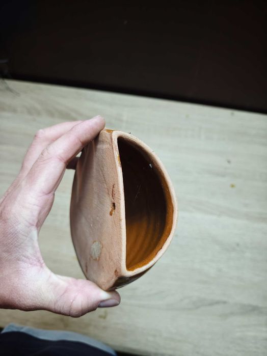Ceramiczny kwietnik ścienny doniczka PRL wisząca retro ulik