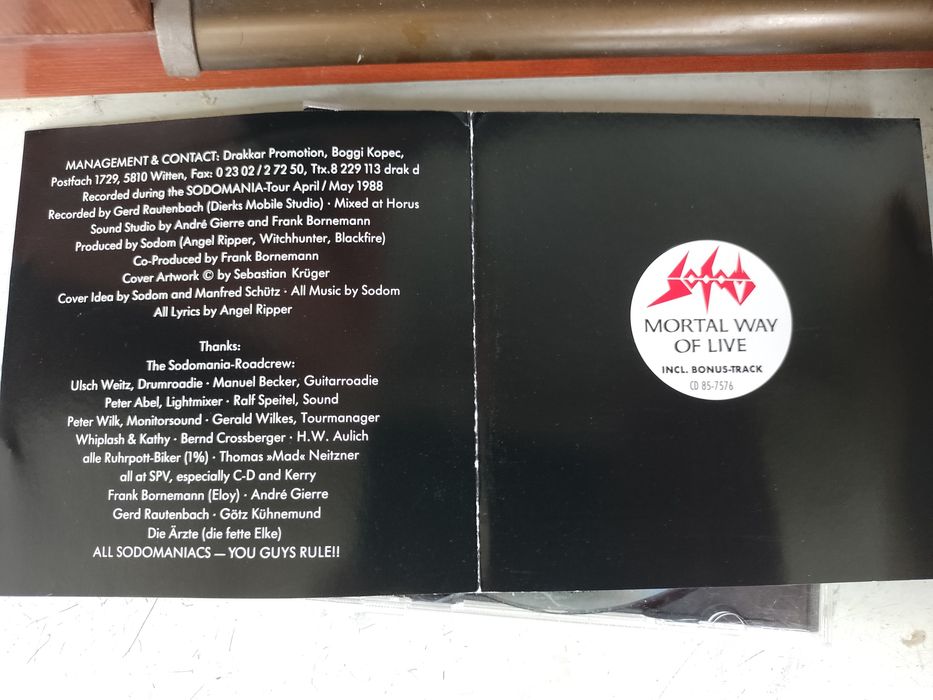 CD Sodom -mortal way of life 1988 Steemhammer