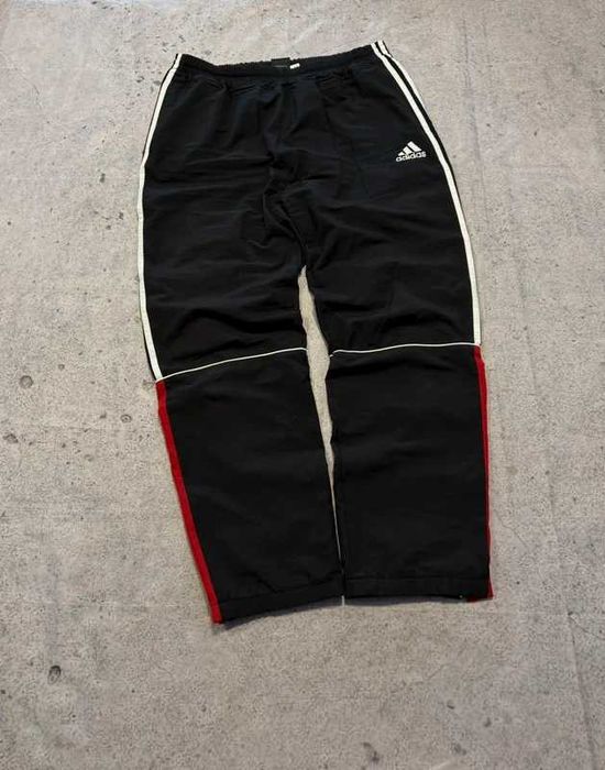 Czarne baggy parachuty Afidas 3Stripes L retro track pants