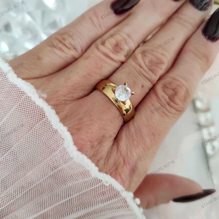 Pierścionek w stylu zaręczynowym cyrkonia r. 8 stal 316L cudo