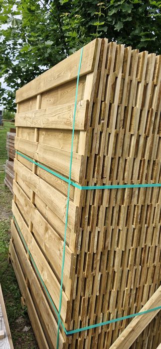 Grube deski. Solidny płot lamelowy panelowy drewniany 1800x1800mm 180x