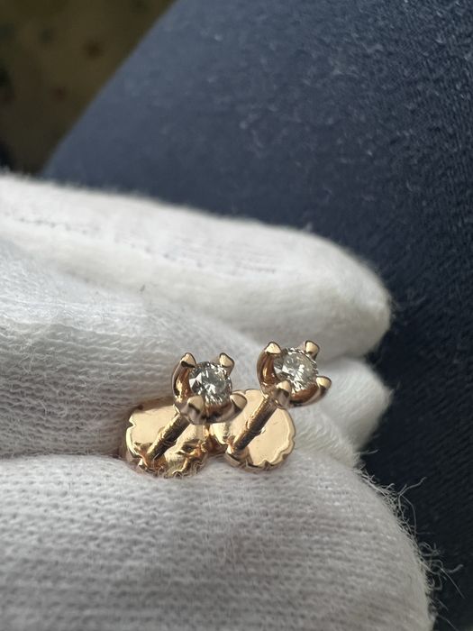 Серьги с бриллиантами золотой век