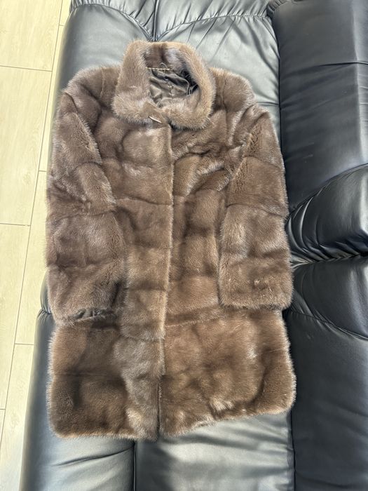 Норкова шуба люкс якість колір капучино