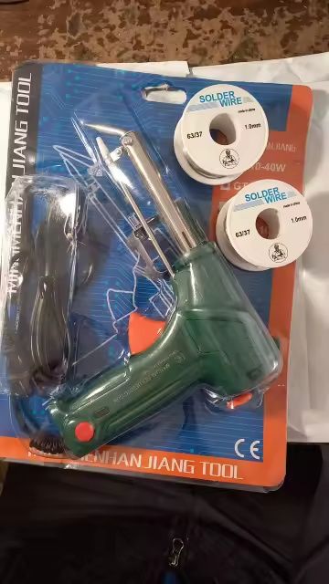 Kit Ferro de Soldar com Gatilho + 2 Rolos de Solda — Novo, por Abrir