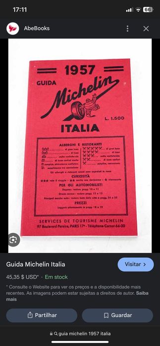 Guia Michelin 1957 Italia