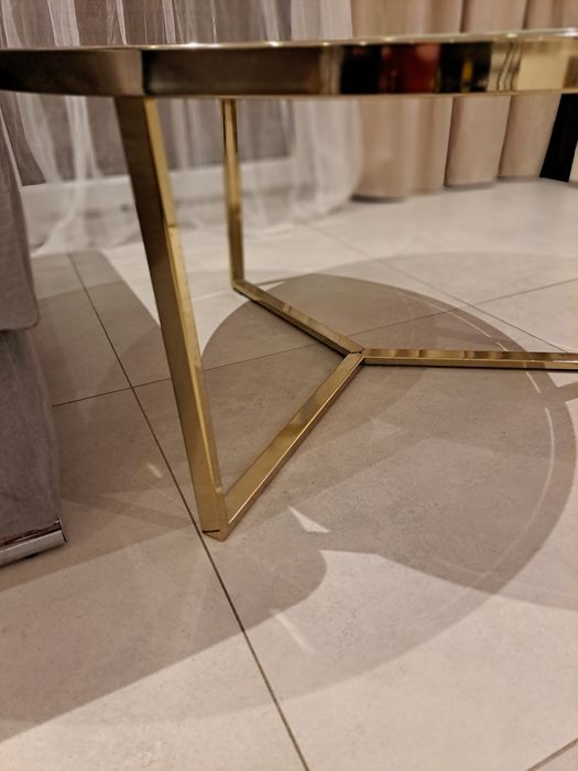 Szklany Stolik kawowy, marmur