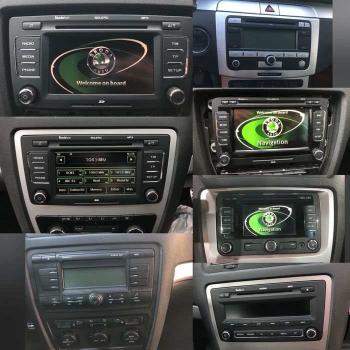Магнітоли Columbus, Bolero, Swing для Skoda Octavia A5 A7 Passat B6 B7 B8