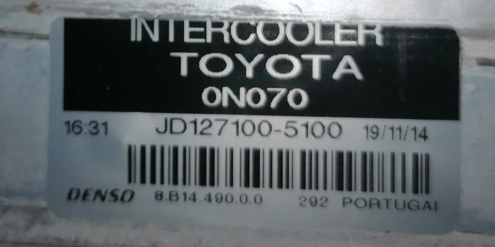 Intercooler Toyota 1.4 diesel