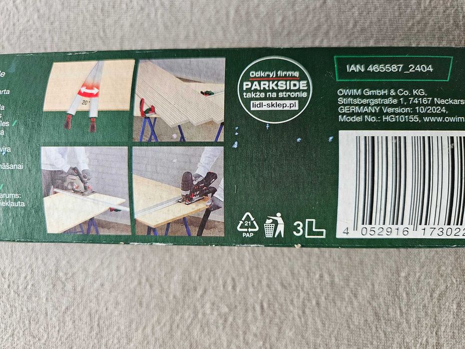 Parkside prowadnica, szyna zaciskowa