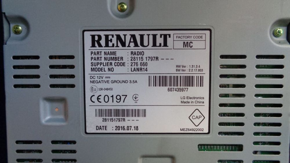 renault talisman megane iv radio nawigacja wyświetlacz