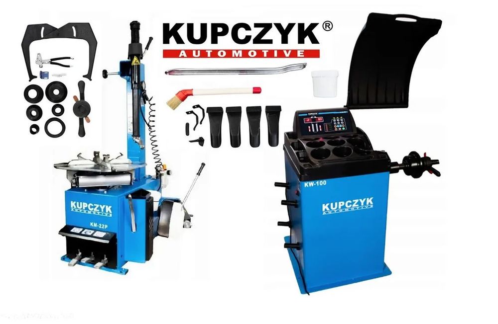 Zestaw Wulkanizacja Montażownica KM-20P Wyważarka KW-100 Kupczyk