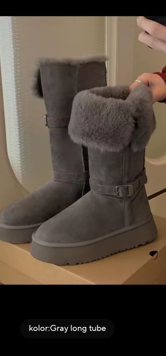 Hit botki kozaki platforma carmel gray uggly shoes 39