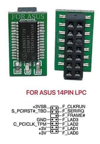 Модуль TPM 2.0 14pin MSI або Asus для Qiyida K9S  та інших