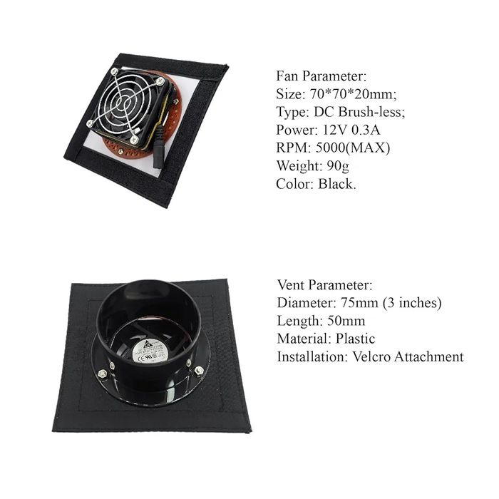 Комплект вентиляції 12V DC для 3D-принтера (із фільтром та регулятором