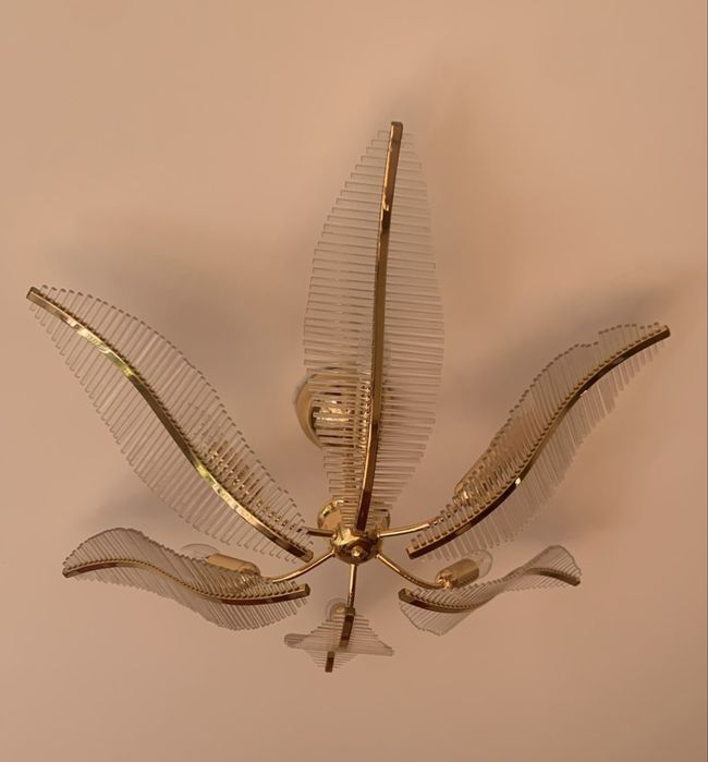 Candeeiros dourados de cristal para tecto e parede