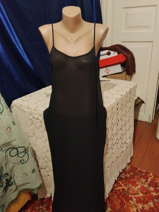 Майка пеньюар чорний