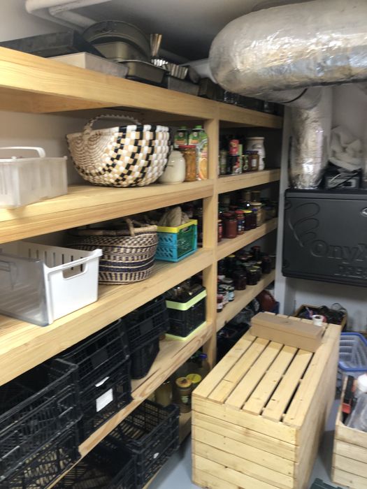 Regał drewniany narożny 1,7x1,0 garaż spiżarnia zabudowy