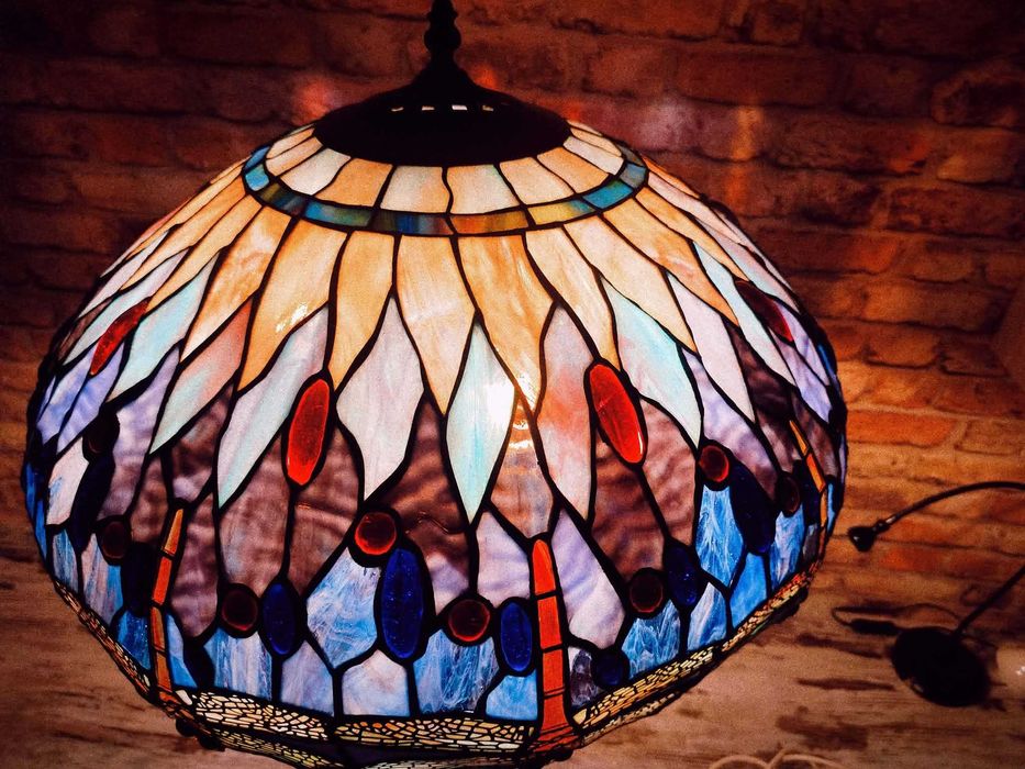 witrażowa lampa Tiffany wys. 86 cm- WAŻKI