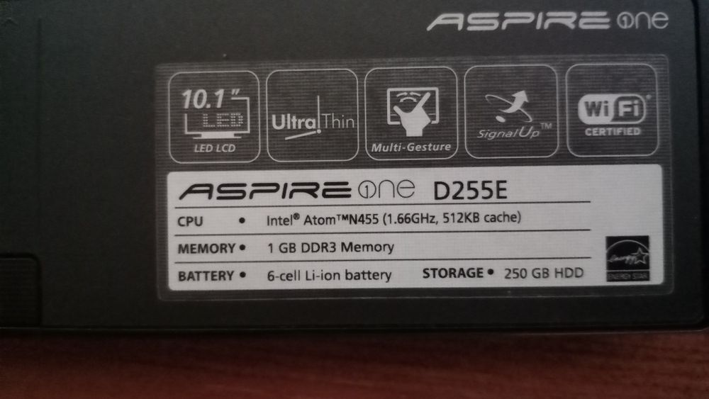 Computador Acer aspire one