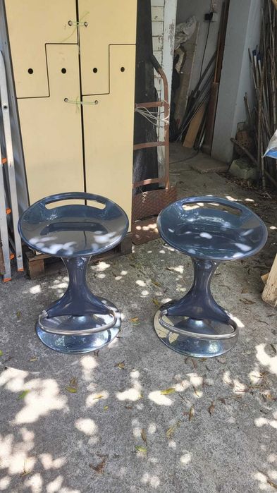 2 Bancos Elevatórios Tipo Bar Metal Plástico