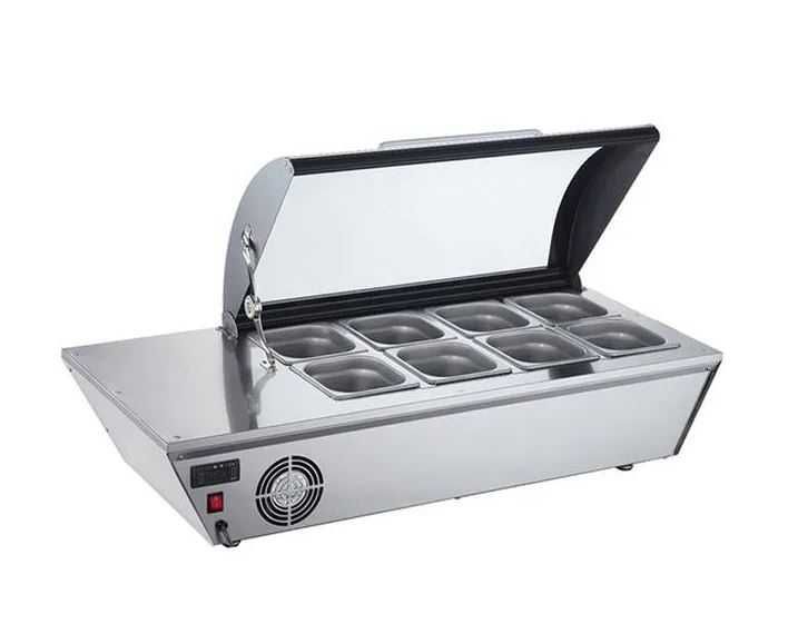 expositor refrigerado de balcão saladas para sandwich e piza saladete