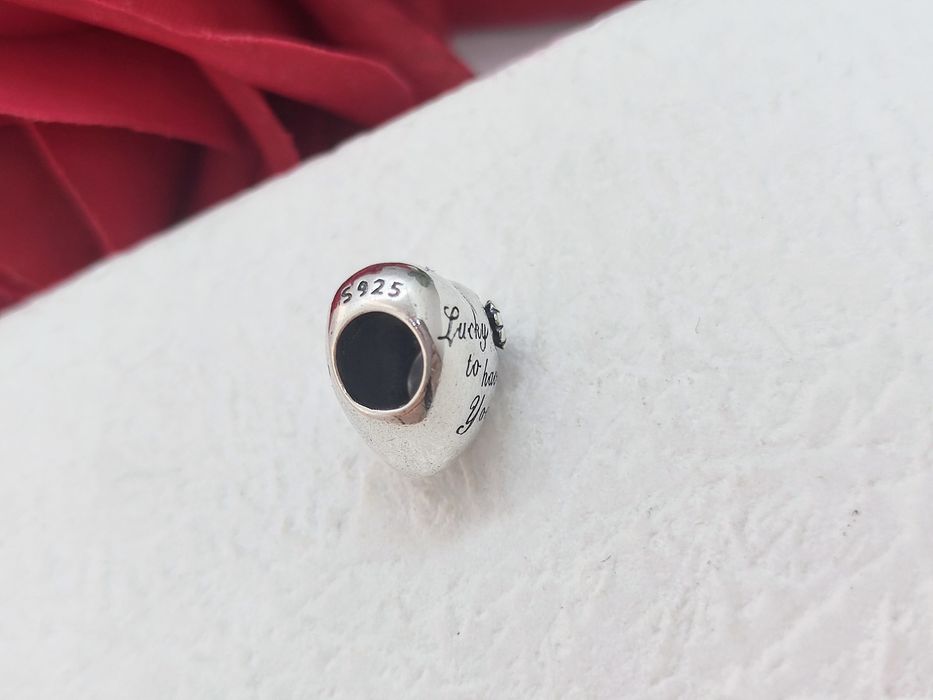 Charm's srebrny miłość Mama serce dwustronny srebro S925