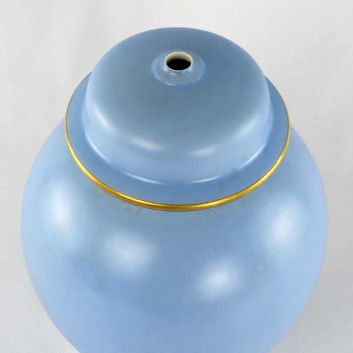 Candeeiro em porcelana Artibus, em forma de pote, pintado à mão