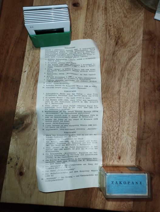 10 przeźroczy/slajdów z Zakopanego PRL Vintagw