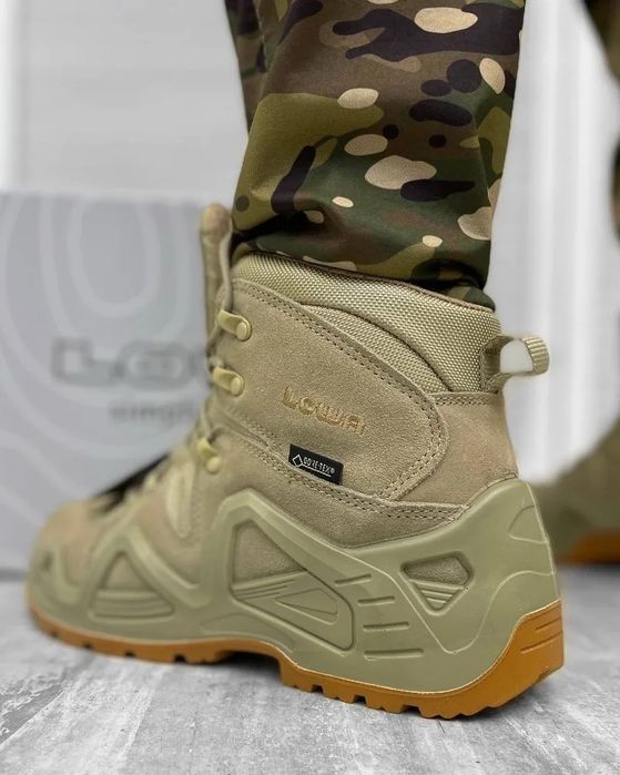 Lowa Zephyr GTX Mid TF Coyote | Тактические ботинки Lowa койот Gore-Tex | Военные берцы трекинговые для ВСУ