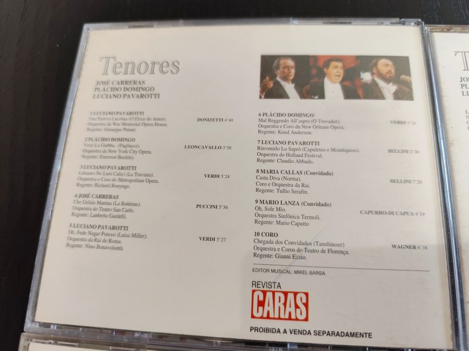 Lote de 6 CDs - Tenores (Pavarotti / Plácido / Carrreras)