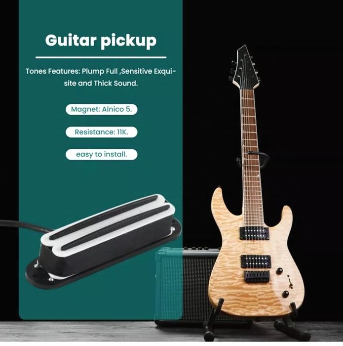 Captador Pickup Dual Hotrail Alnico 5 Guitarra Eléctrica Novo!