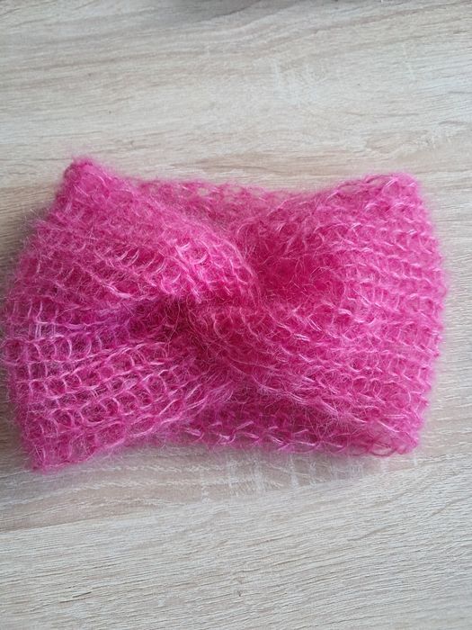 Opaska na głowę moher z jedwabiem. Handmade.