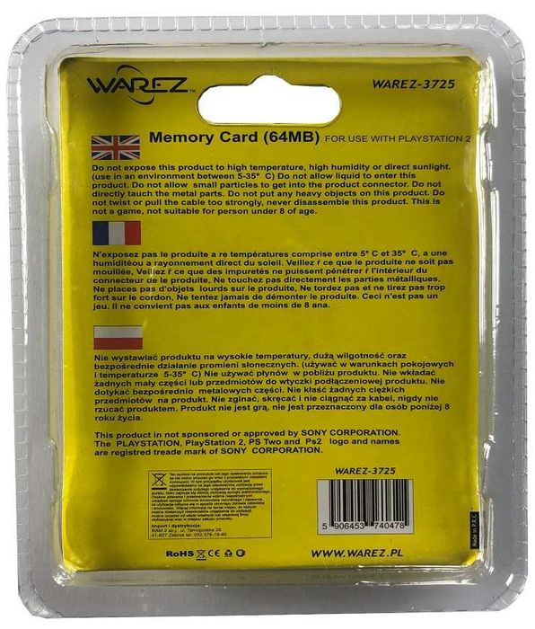 Karta Pamięci 64MB PS2 wszystkie PlayStation 2 * Video-Play Wejherowo