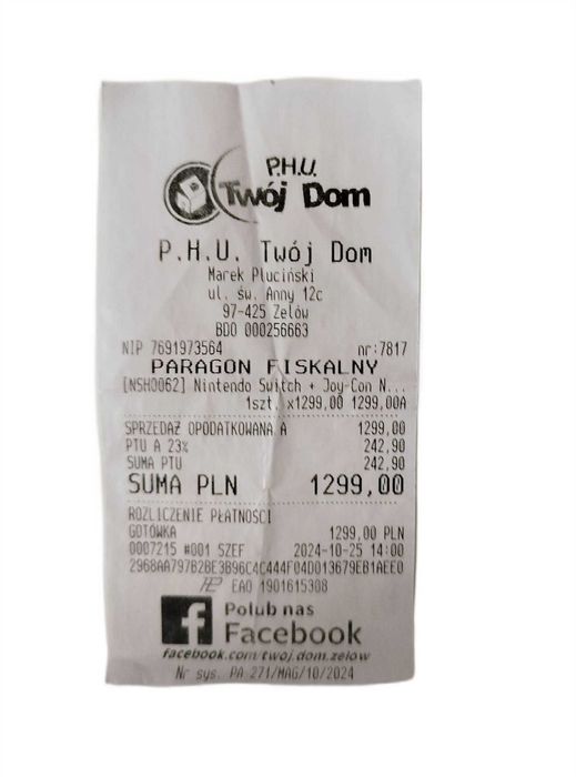 Konsola Nintendo Switch (2022) (NSH0062) z Gwarnacją!