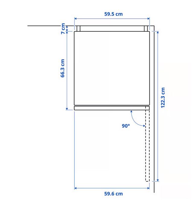 ALINGSÅS
Frigorífico/congelador, IKEA 500+ independente/aço inoxidável