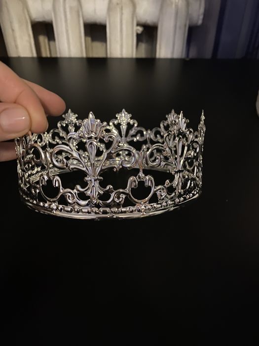 Корона серебриста прикраса для торта)