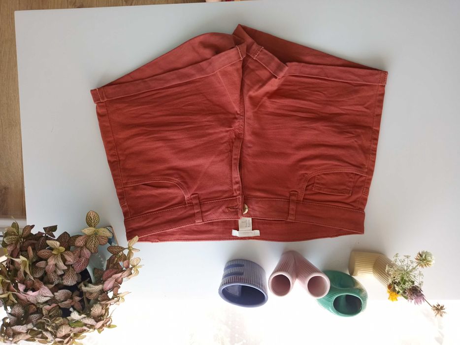 Szorty H&M 38 M krótkie spodenki ceglane jeansowe