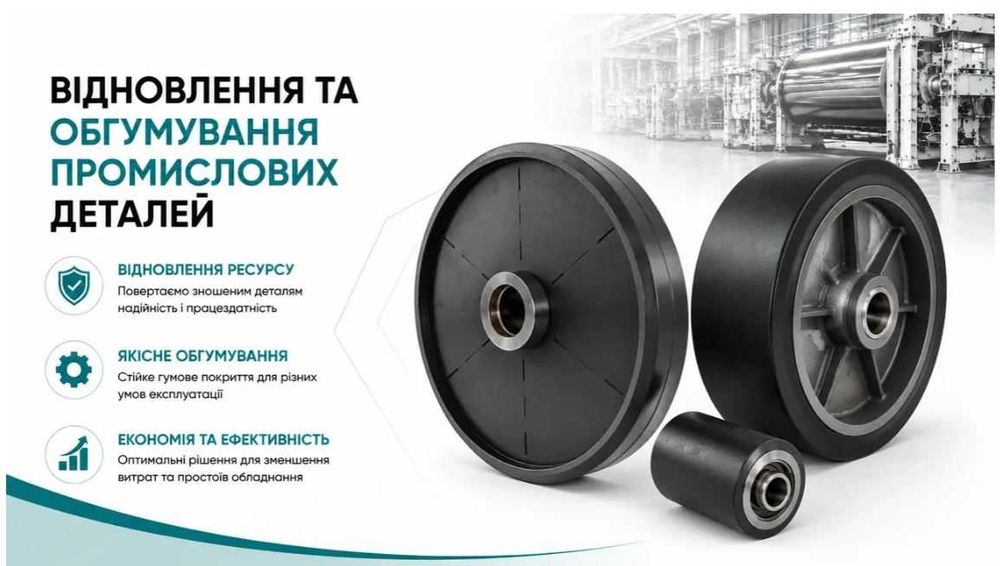 Відновлення та обгумування промислових деталей