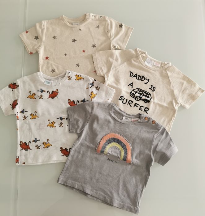 T-shirt Zara rozm. 74cm, 4szt