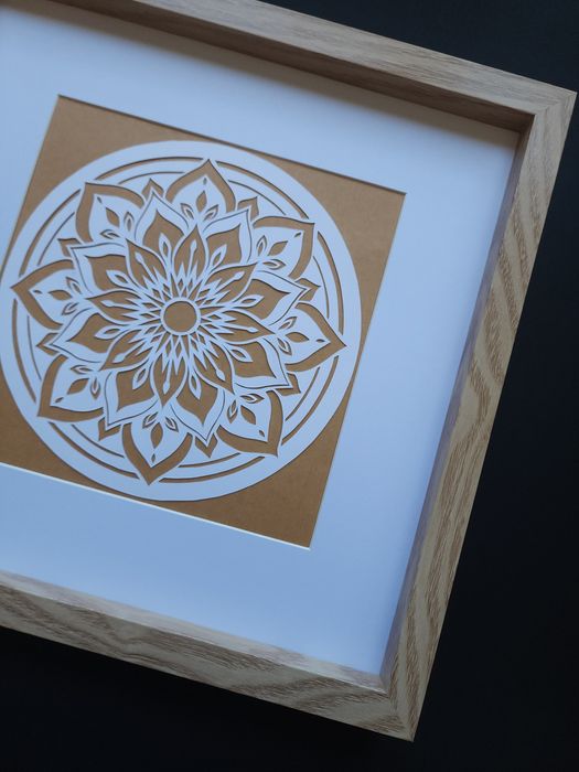 Obraz mandala boho ręcznie wycinana dekoracja na prezent