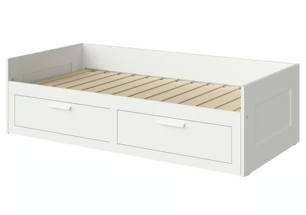 Cama IKEA indiv/dupla c/2 gav, branco,