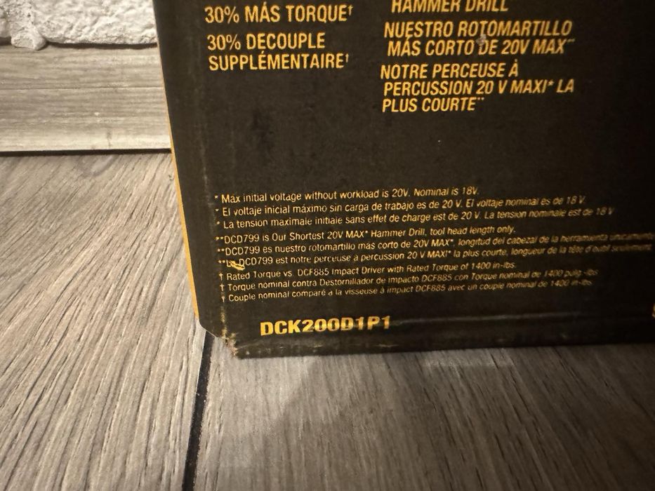 DeWalt DCK200D1P1 12V безщітковий набір шуруповерт і імпакт