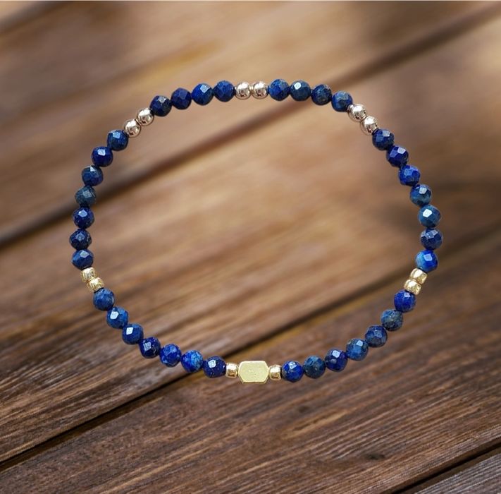 Bransoletka kamienie naturalne lapis lazuli hematyt